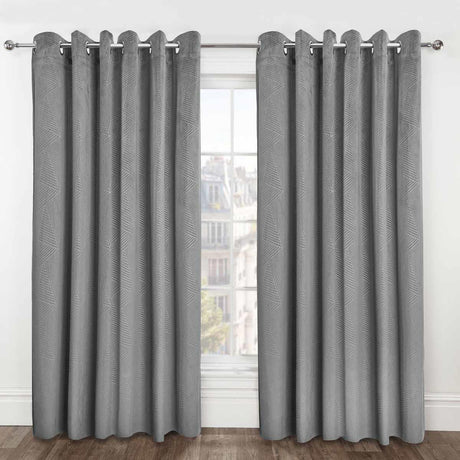 Thermal Embossed Velvet Blackout Eyelet Curtains by Emma Barclay