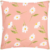 Daisies Floral Outdoor Cushion Cover Pink 17" x 17" (43cm x 43cm) by Wylder Nature