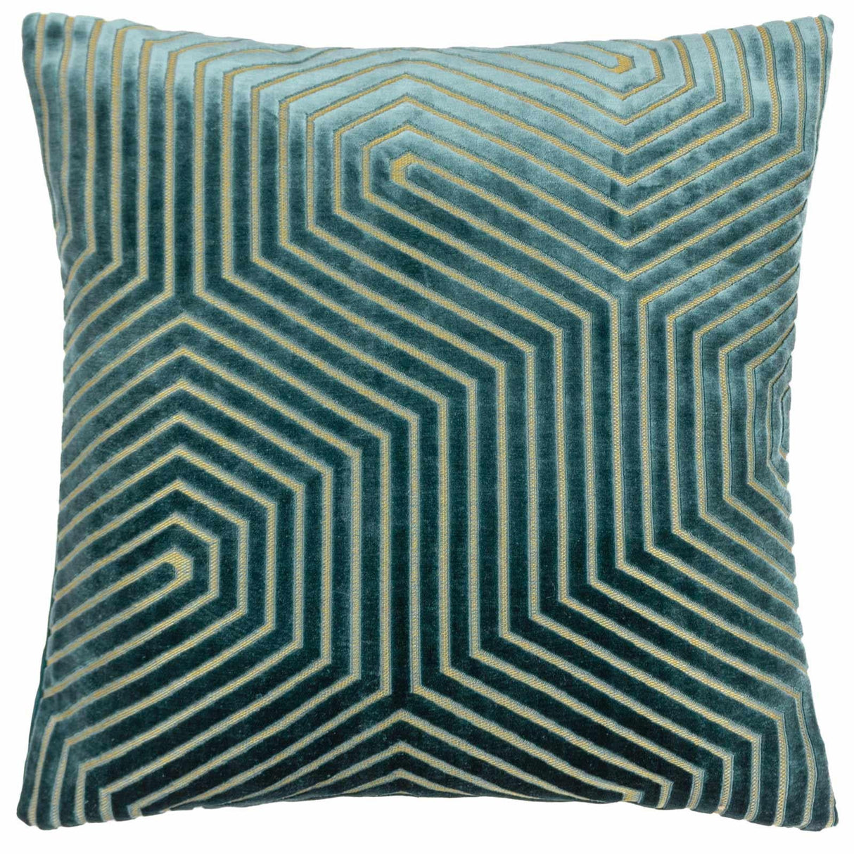 Evoke Cut Velvet Cushion Cover 18" x 18" - Teal