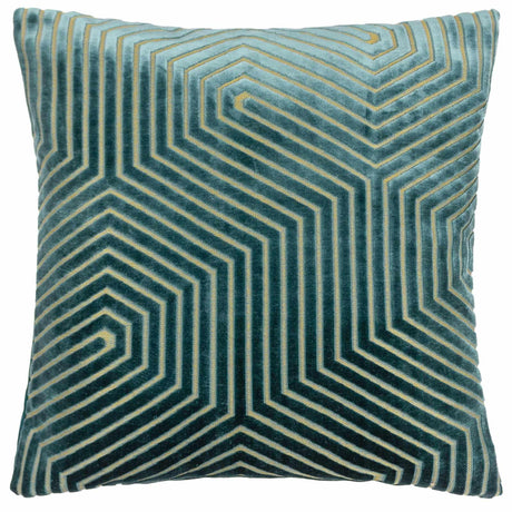 Evoke Cut Velvet Cushion Cover 18" x 18" - Teal