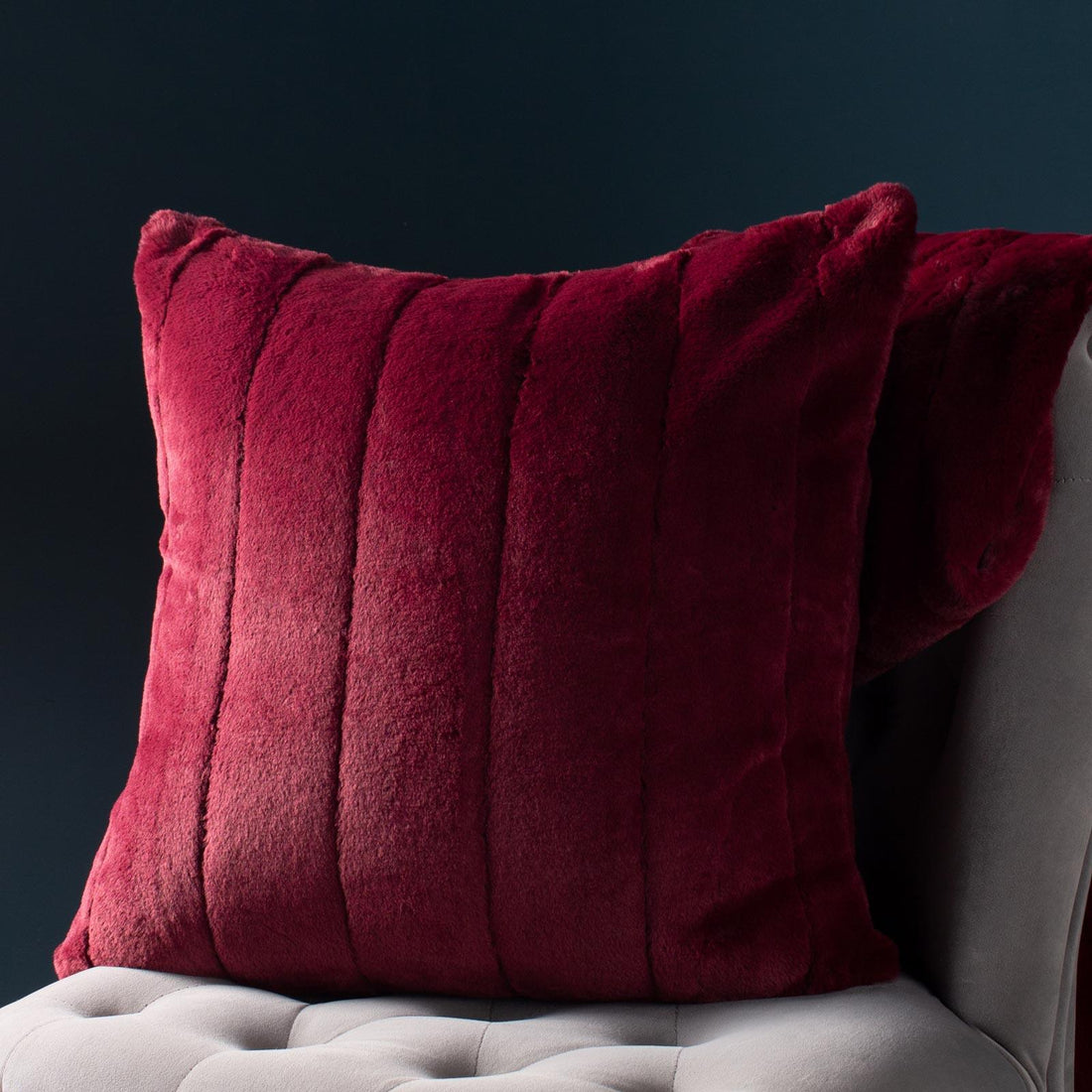 Empress Faux Fur Velvet Ruby Cushion Cover Collection