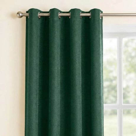 Vogue Thermal Eyelet Dimout Curtains - Dark Green image 2
