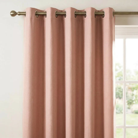 100% Blackout Eyelet Curtains - Pink image 2
