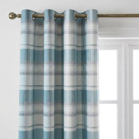 Balmoral Tartan Check Eyelet Curtains Ready Made 21
