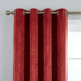 Strata Thermal Dim Out Woven Eyelet Curtains Pair - Terracotta image 3