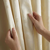 Tivoli Leaf Jacquard Lined Eyelet Curtains - Cream image 3