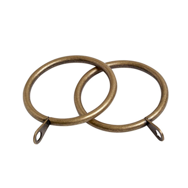 6 Pack 22-25mm Finesse Curtain Rings Antique Brass - Ideal