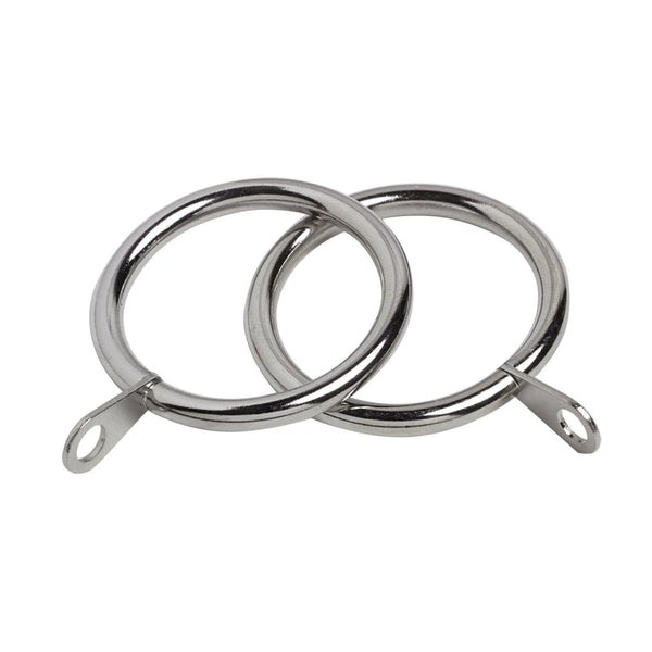 6 Pack 22-25mm Finesse Curtain Rings Chrome - Ideal