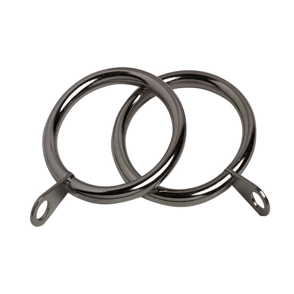 6 Pack 22-25mm Finesse Curtain Rings Gunmetal - Ideal