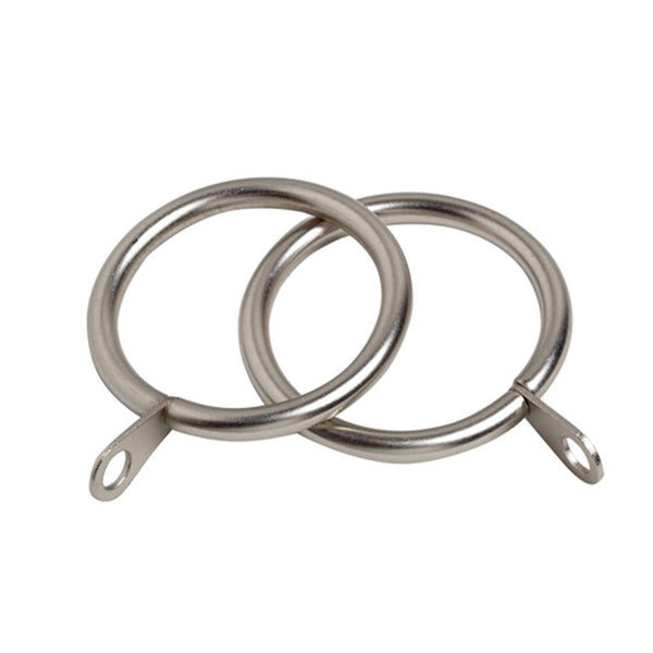 6 Pack 22-25mm Finesse Curtain Rings Satin Silver - Ideal