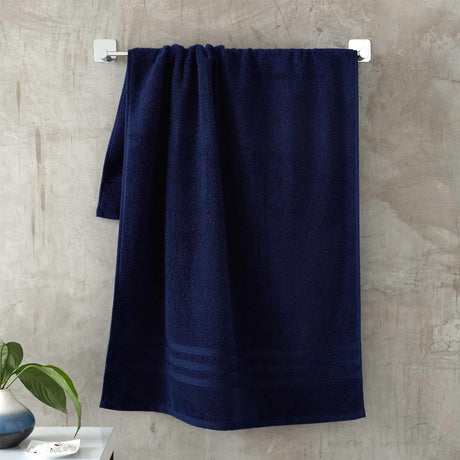 Catherine Lansfield Zero Twist Cotton 500gsm Bath Sheet Towel Bale Pair - Navy