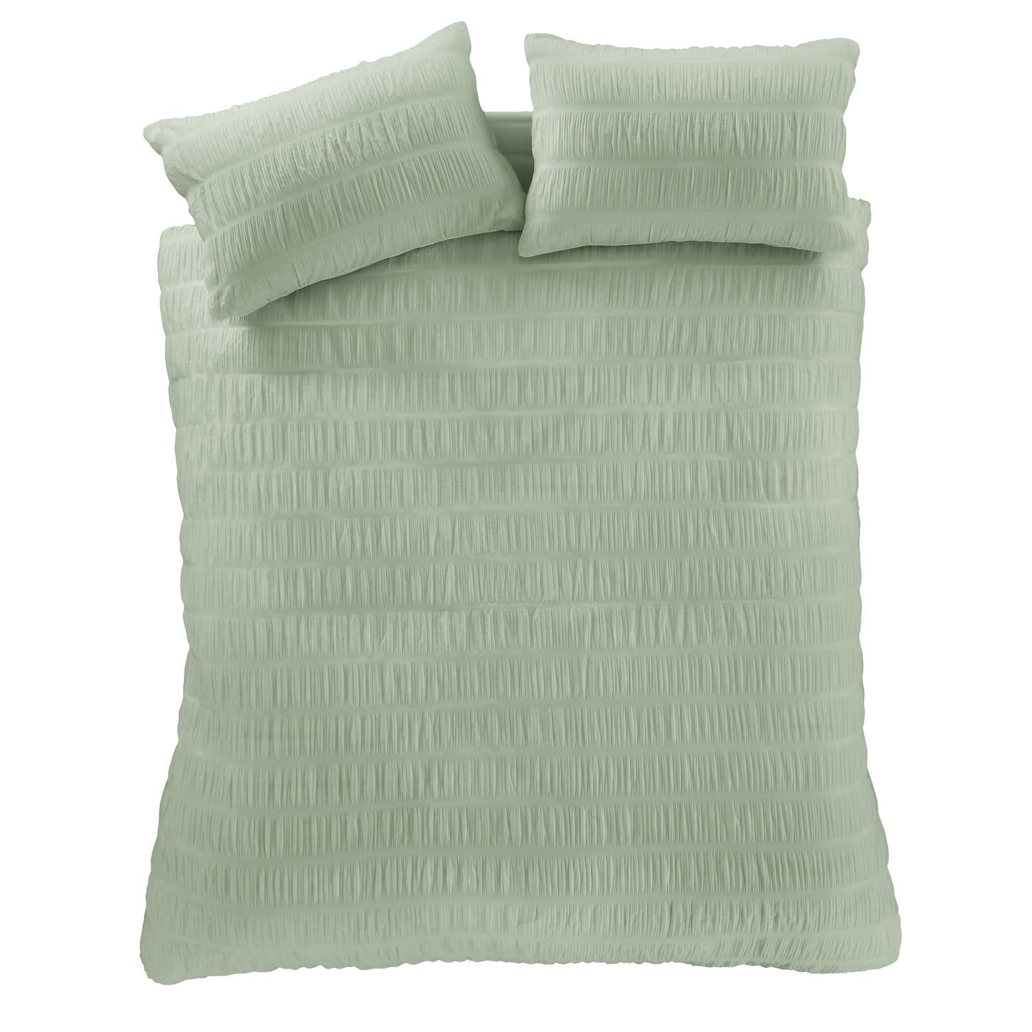 Catherine Lansfield Seersucker Duvet Cover Set - Caramel - 62 Bd57142W Seersucker Single Duvet Set Sage 6