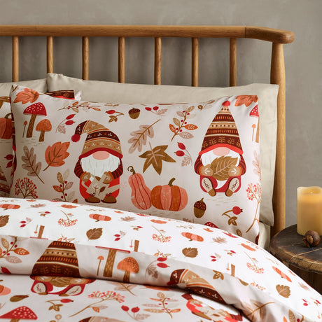 Catherine Lansfield Woodland Gonks Duvet Cover Set - Natural - Woodland Gonks Duvet Set