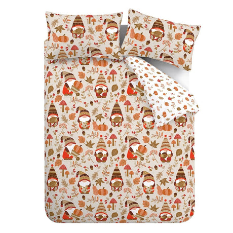 Catherine Lansfield Woodland Gonks Duvet Cover Set - Natural - Woodland Gonks Duvet Set
