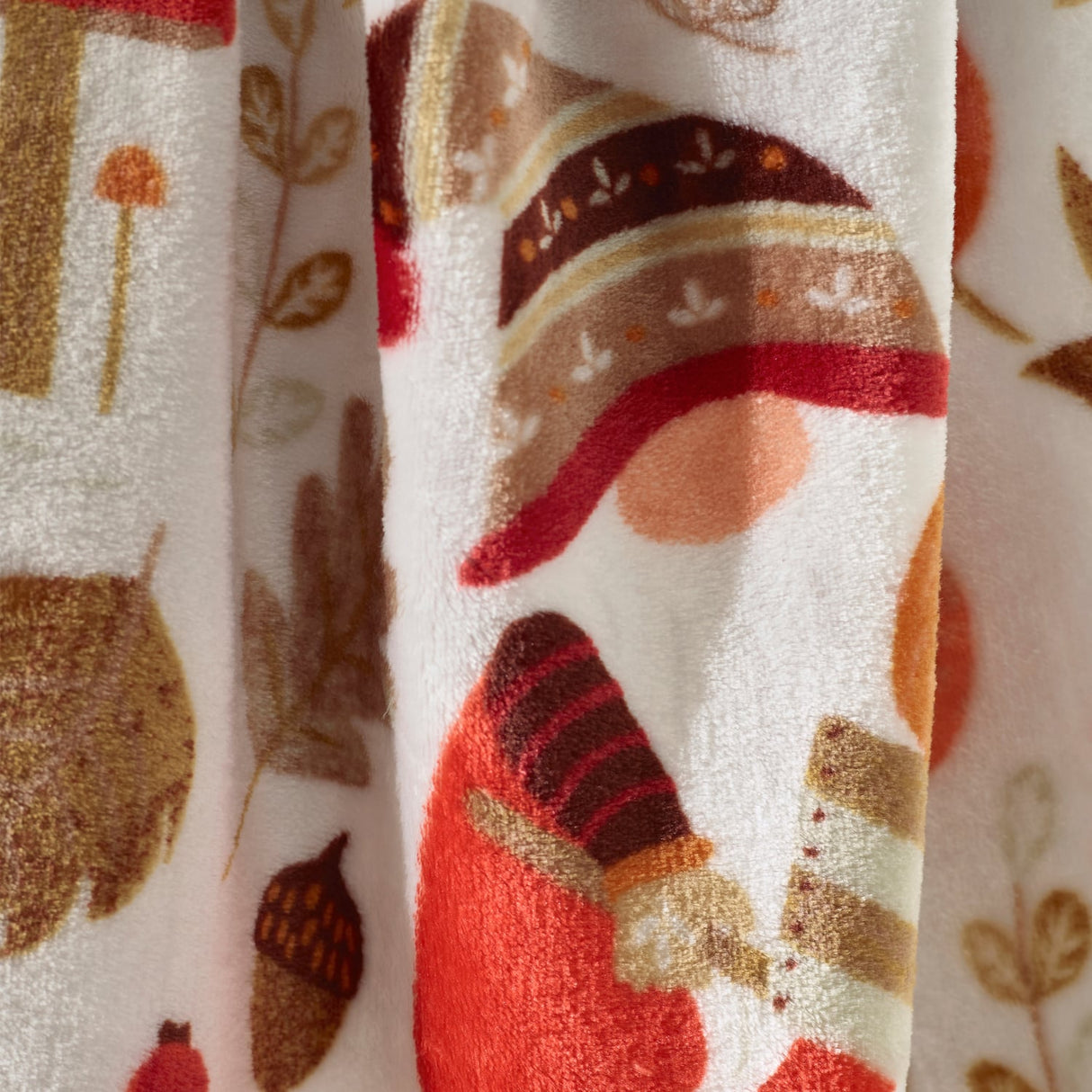 Catherine Lansfield Woodland Gonks Throw - Natural - Woodland Gonks Throw