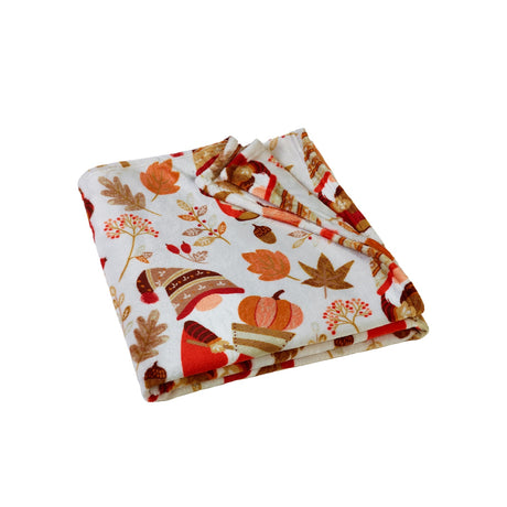 Catherine Lansfield Woodland Gonks Throw - Natural - Woodland Gonks Throw