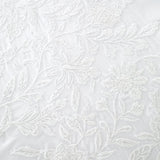Bianca Fine Linens Fleur Matelassé Duvet Cover Set - White - Embroidery Floral Duvet Set