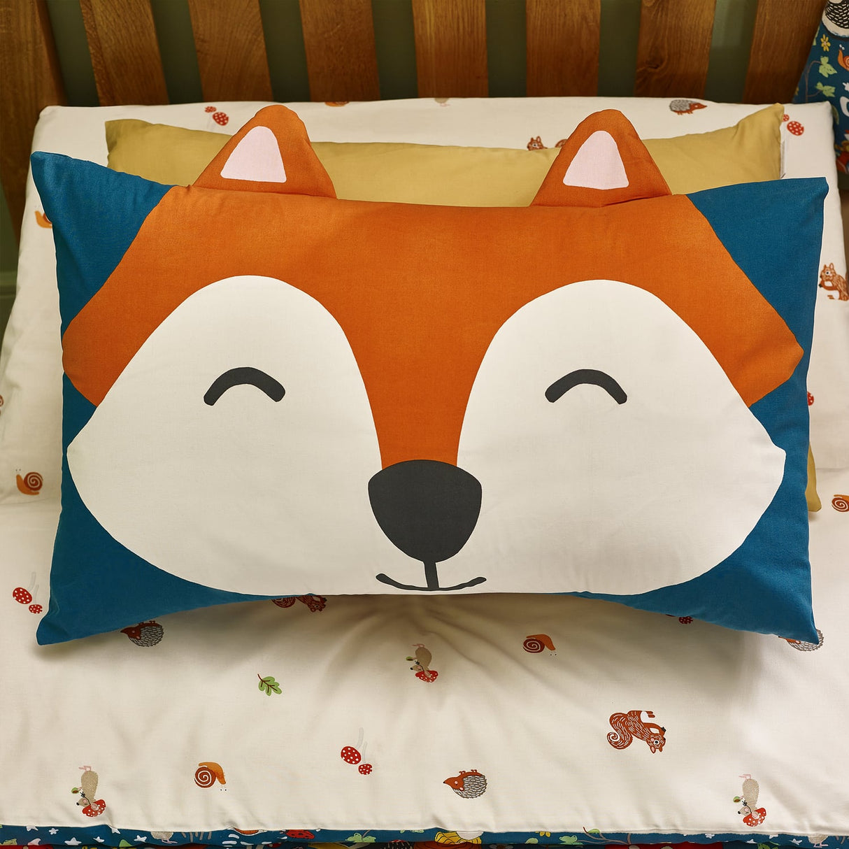 Catherine Lansfield Fox and Woodland Friends Duvet Cover Set - Green - Fox And Woodland Friends Duvet Set