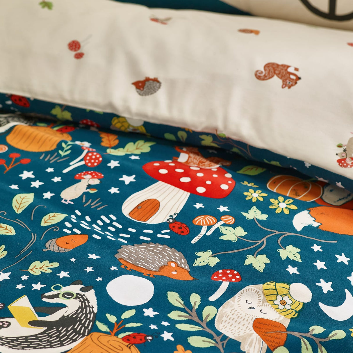 Catherine Lansfield Fox and Woodland Friends Duvet Cover Set - Green - Fox And Woodland Friends Duvet Set