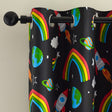 Catherine Lansfield Rainbow Rockets Eyelet Curtains Polycotton - Black