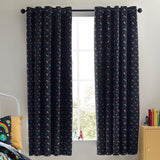 Catherine Lansfield Rainbow Rockets Eyelet Curtains Polycotton - Black - Rainbow Rockets Curtains