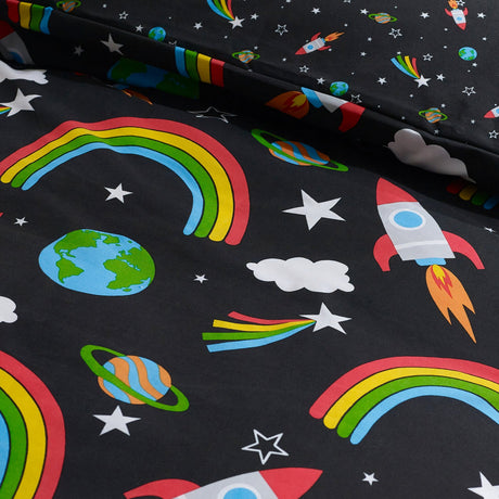 Catherine Lansfield Rainbow Rockets Duvet Cover Set - Rainbow Rockets Duvet Set