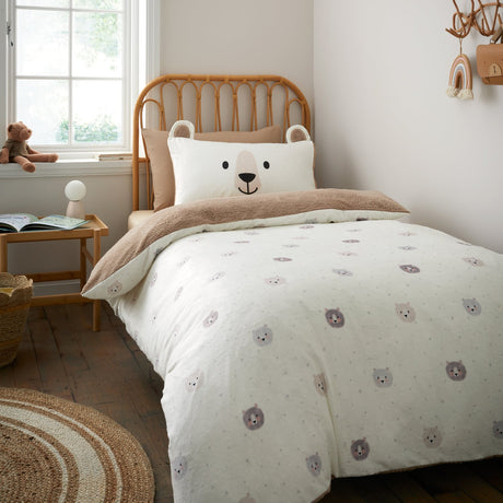 Catherine Lansfield Cosy Bear Duvet Cover Set Natural - Cosy Bear Duvet Set