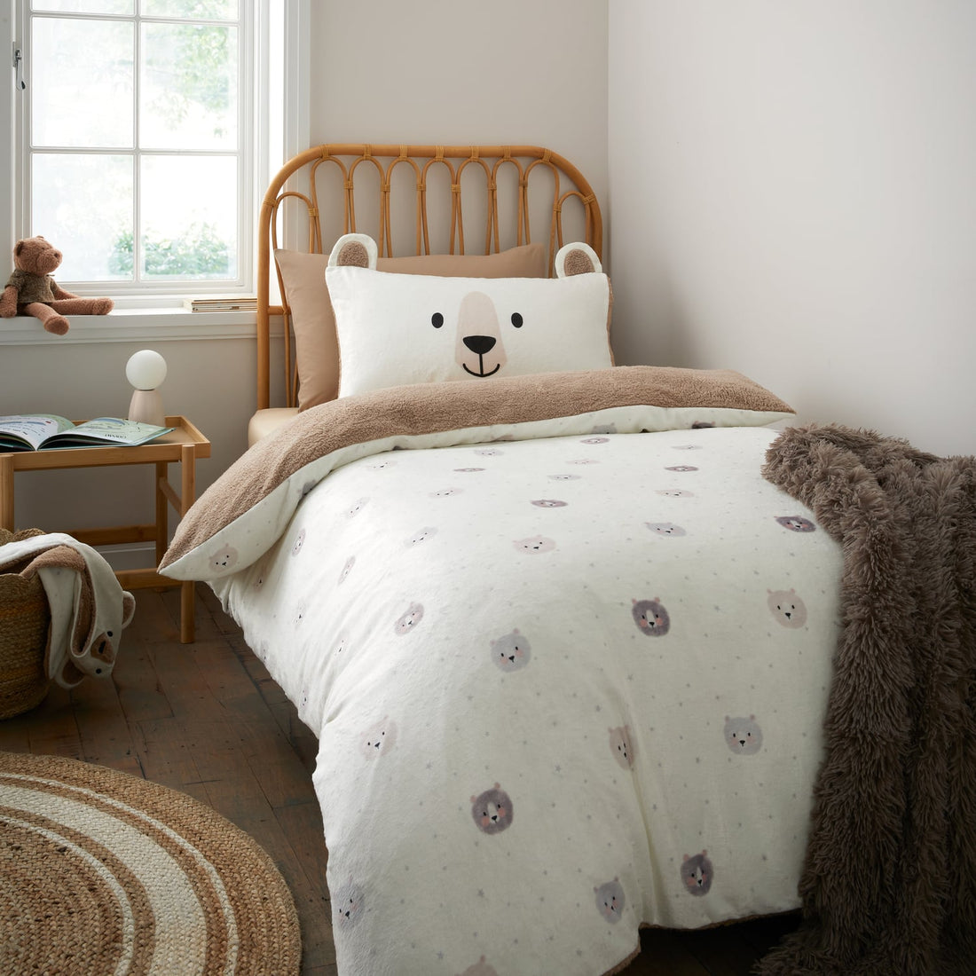 Catherine Lansfield Cosy Bear Duvet Cover Set Natural