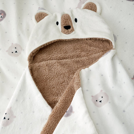 Catherine Lansfield Cosy Bear Throw - Natural