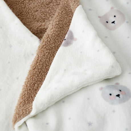 Catherine Lansfield Cosy Bear Throw - Natural - Cosy Bear Hooded Blanket