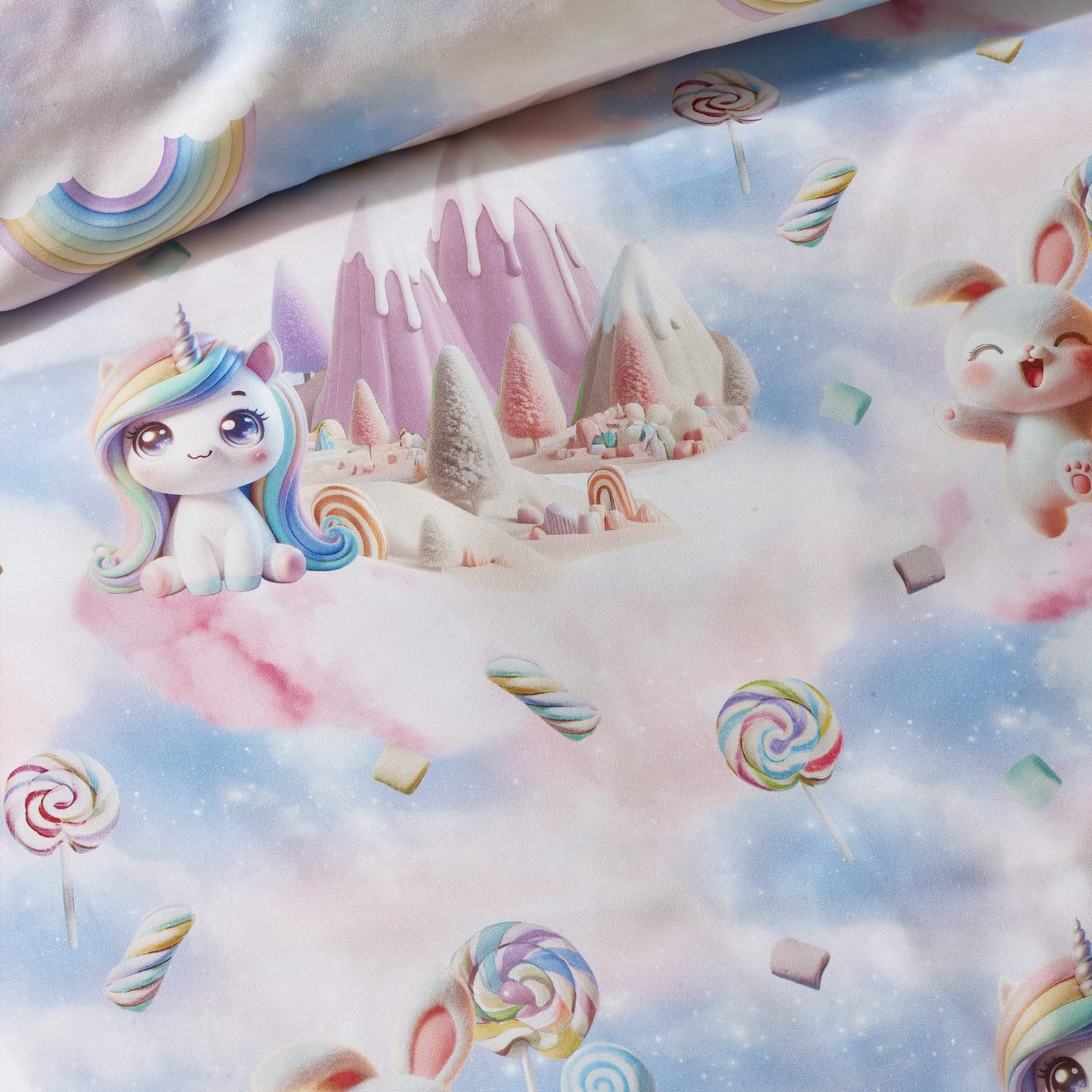 Catherine Lansfield Candy Unicorn Kids Duvet Cover Set - Pink - Candy Unicorn Duvet Set