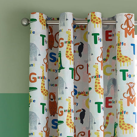 Catherine Lansfield Animal Magic Eyelet Curtains Polycotton - Natural