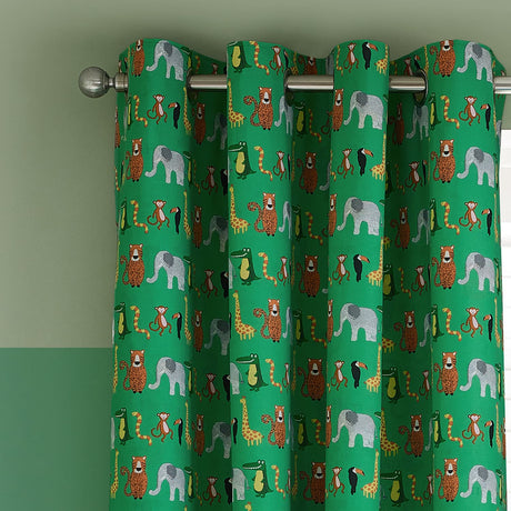 Catherine Lansfield Animal Magic Eyelet Curtains Polycotton - Natural - Animal Magic Curtains