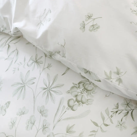 Bianca Thea Floral 200 Thread Count Cotton Reversible Duvet Cover Set - Green image 11