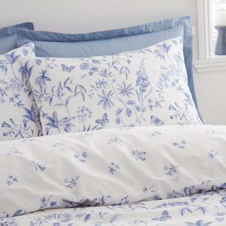 Bianca Fine Linens Thea Floral Duvet Cover Set - Thea Floral Blue Duvet Set