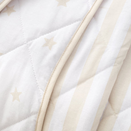 Bianca Fine Linens Mini Star & Stripes Bedspread - Mini Stars And Stripes Bedspread Natural