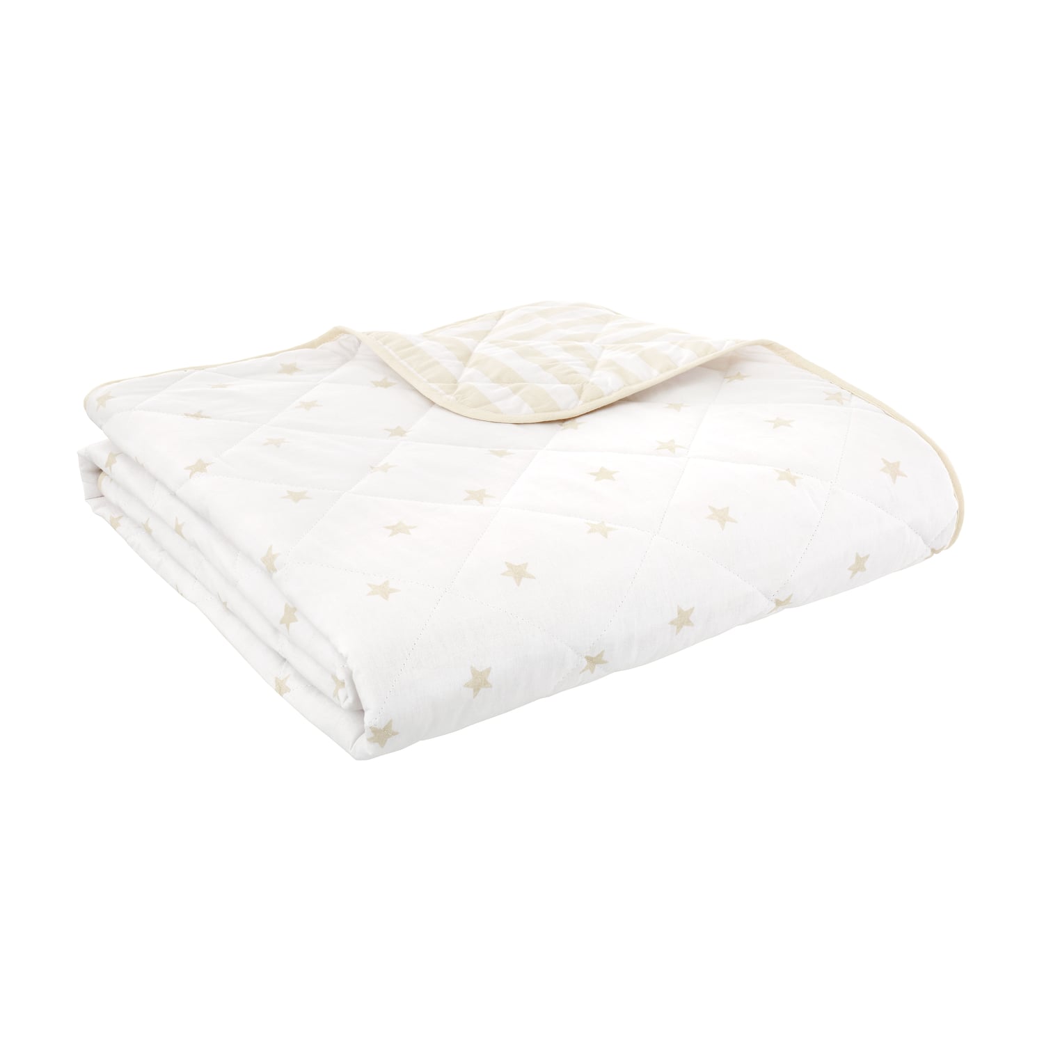 Bianca Fine Linens Mini Star & Stripes Bedspread - Mini Stars And Stripes Bedspread Natural
