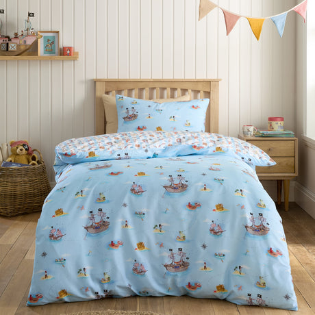 Belle & Boo Pirate Duvet Cover Set - Blue - Pirates Duvet Set Blue Image 1