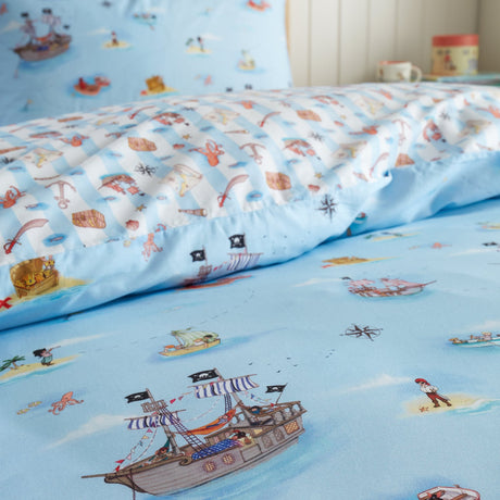Belle & Boo Pirate Duvet Cover Set - Blue - Pirates Duvet Set Blue Image 4