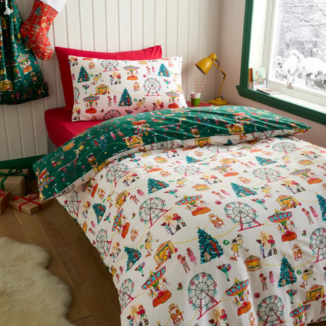 Belle & Boo Christmas Fairground Cotton Duvet Cover 4