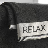 Catherine Lansfield Relax And Unwind Shower Curtain - Grey / Black - Relax And Unwind Black