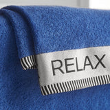 Catherine Lansfield Relax And Unwind Black 400 GSM Cotton Towel - Cobalt Blue - Relax And Unwind Cobalt Blue