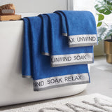 Catherine Lansfield Relax And Unwind Black 400 GSM Cotton Towel - Cobalt Blue - Relax And Unwind Cobalt Blue