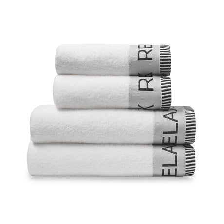 Catherine Lansfield Relax And Unwind Black 400 GSM Cotton Towel - White - Relax And Unwind White (Bale)