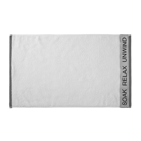 Catherine Lansfield Relax And Unwind Black 400 GSM Cotton Towel - White - Relax And Unwind White (Towel)