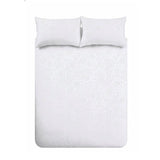Bianca Fine Linens Embroidery Floral Duvet Cover Set - White - Fleur Matelasse Duvet Set