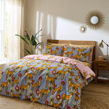 Their Nibs Untamed Cheetah Cotton Duvet Cover - Grey