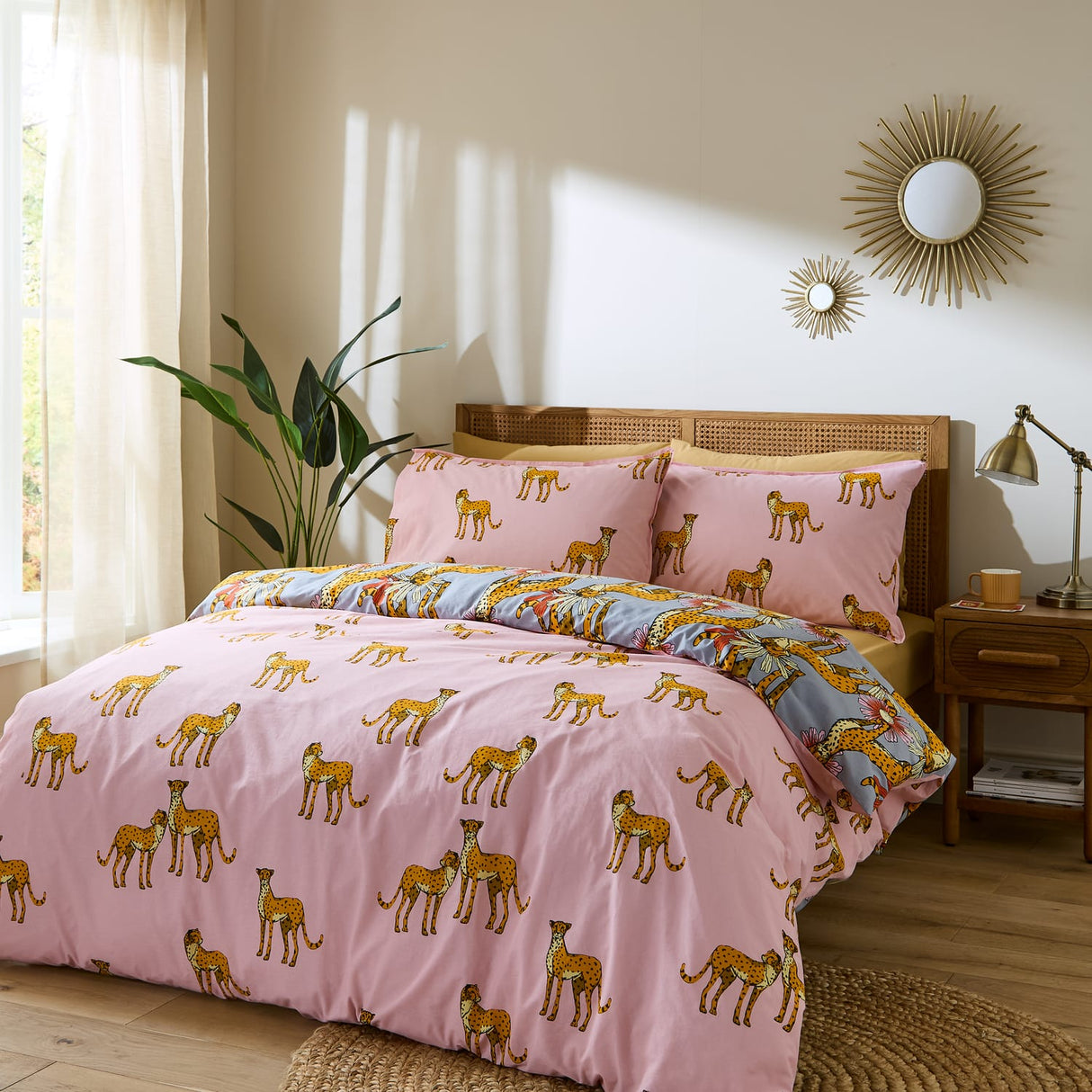 Their Nibs Untamed Cheetah Cotton Duvet Cover - Grey - Untamed Cheetah Duvet Set