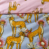 Their Nibs Untamed Cheetah Cotton Duvet Cover - Grey - Untamed Cheetah Duvet Set