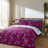 Their Nibs Hummingbird Cotton Duvet Cover Set - Plum